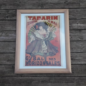 Antiguo cartel de Tabarin enmarcado bajo cristal - años 70
