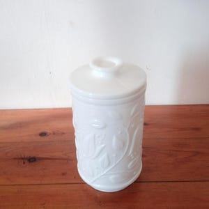 Medicine / bathroom jar - in white opalex glass - 1960
