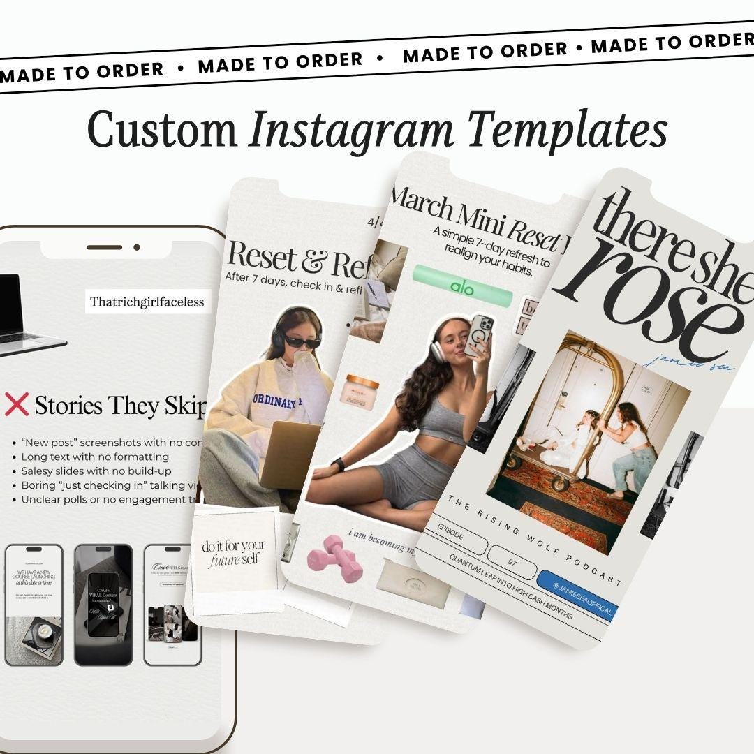Custom Social Media Templates Package, Made to Order, SMM IG Content ...