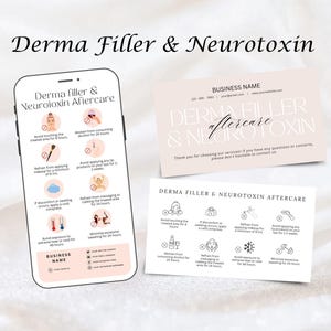 Derma Filler and Neurotoxin Care Card, Aftercare Card Template, Care Card, Printable Small Business Care Card, Editable Canva templates