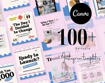 100 Blush Pink Social Media Instagram, Coach Post, Instagram Marketing, Personal Branding, Editable Canva Coaching Templates