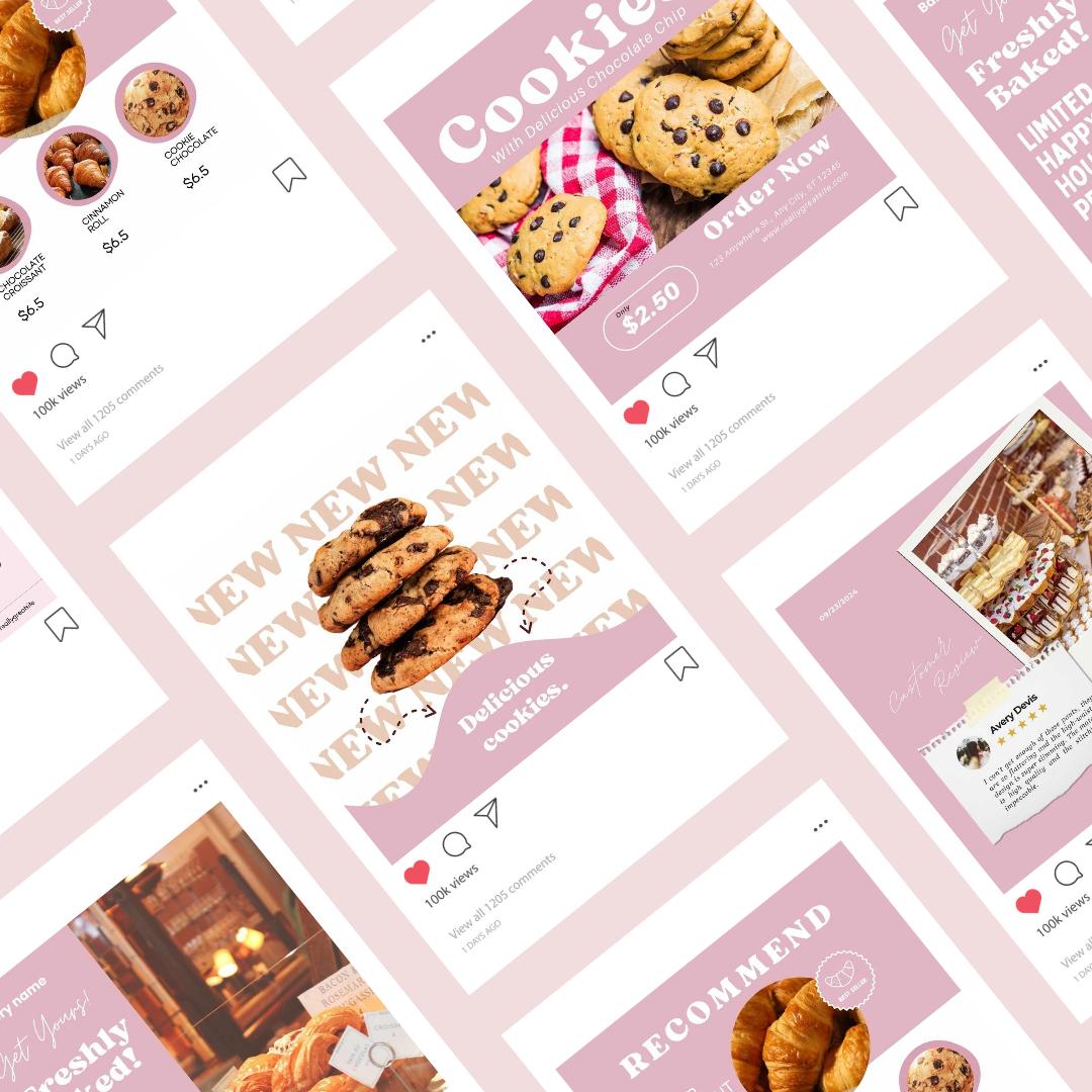Bakery Blog Post 75+ Bakery Instagram Post Template, Editable Canva Template, Bakery ...