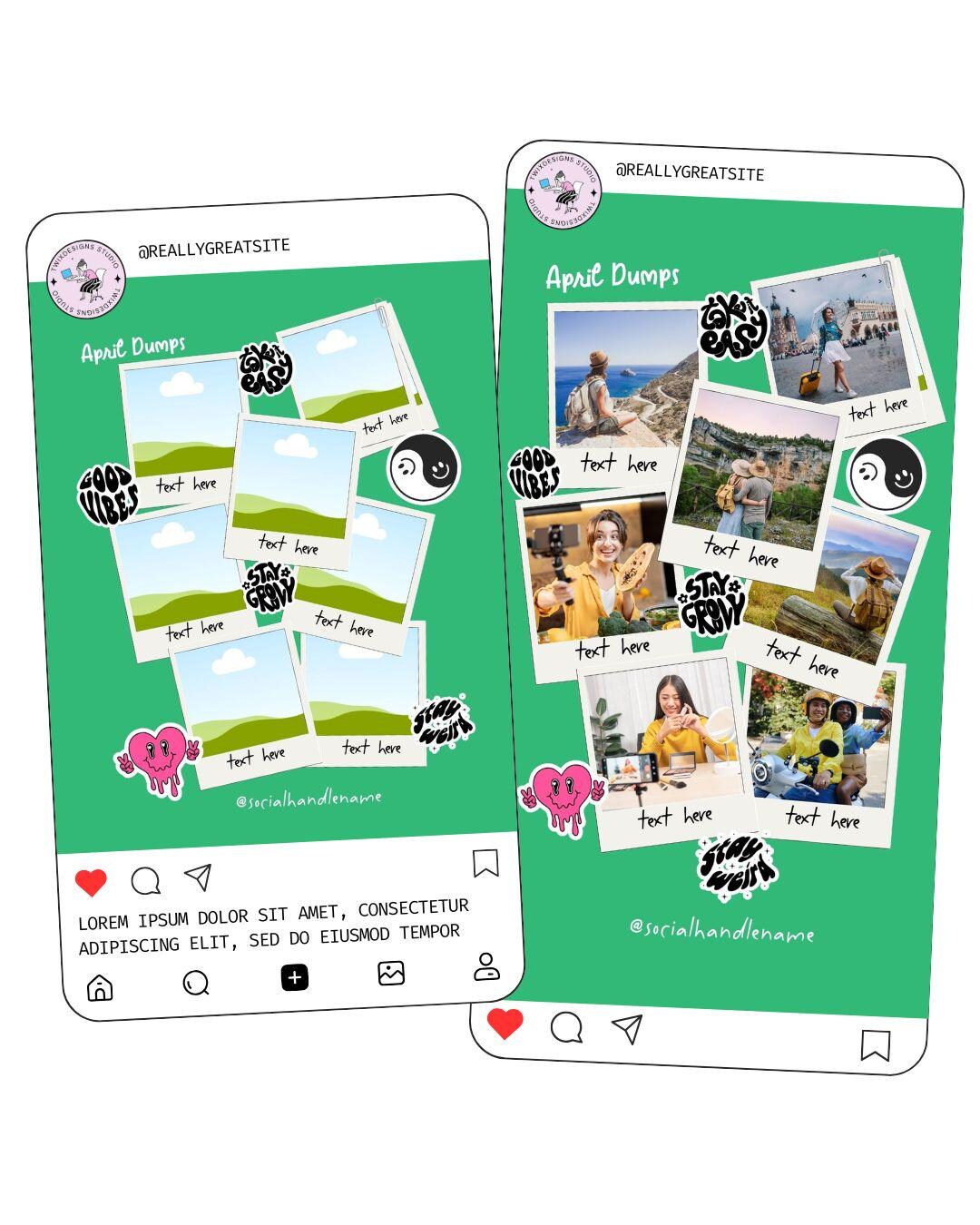 Plantillas editables de Canva para publicaciones mensuales de Instagram ...
