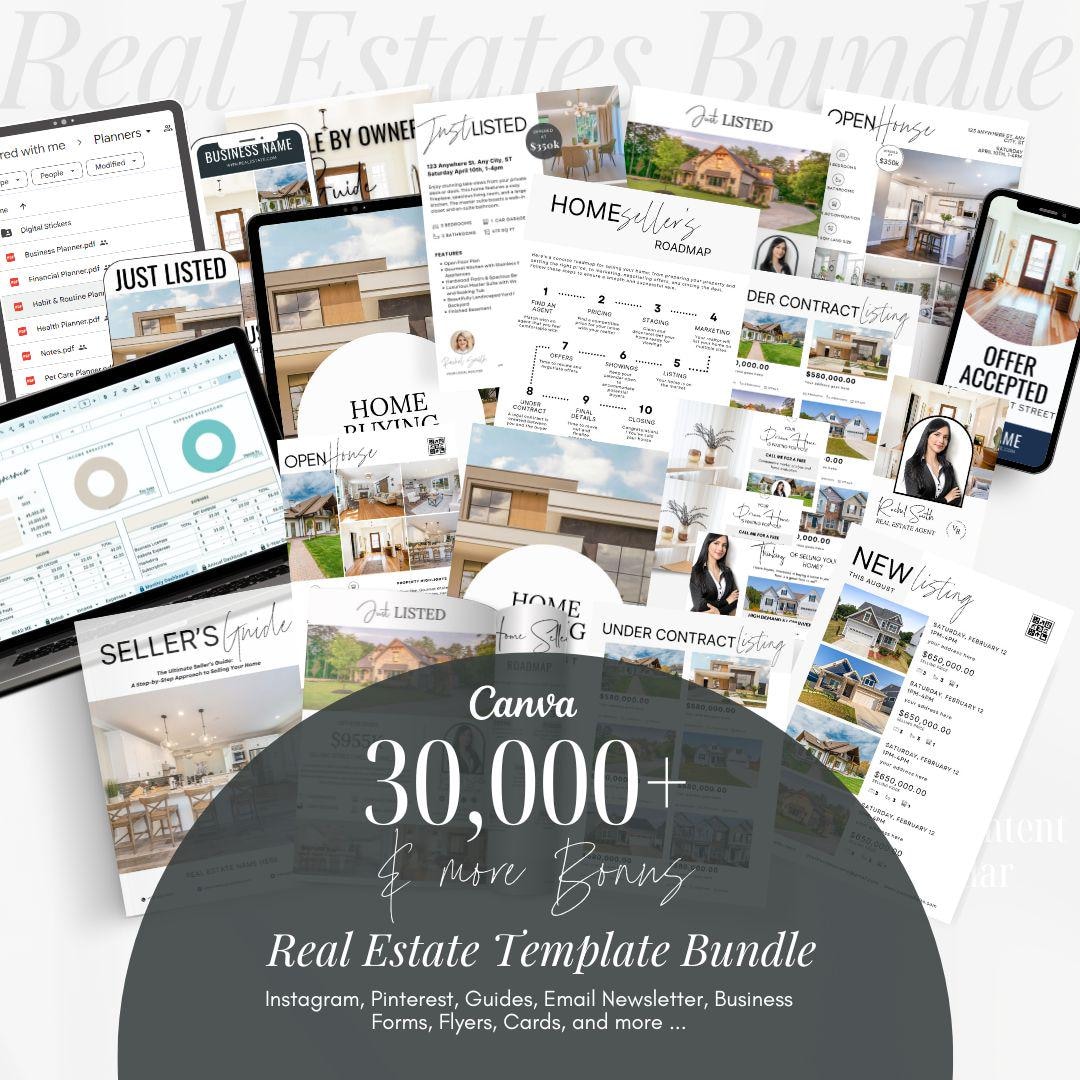 Editable Real Estate Canva Template Bundle, Realtor Marketing (digital ...