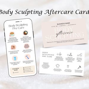 Body Sculpting Care Card, Aftercare Card Template, Care Card, Printable Small Business Care Card, Editable Canva templates
