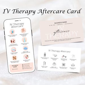 IV Therapy Care Card, Aftercare Card Template, Care Card, Printable Small Business Care Card, Editable Canva templates