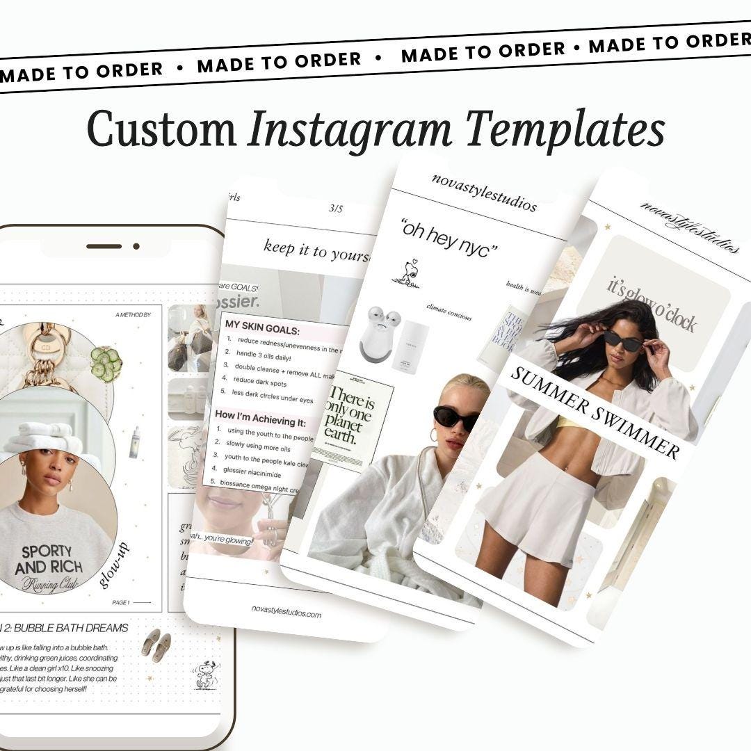 Custom Social Media Templates Package, Made to Order, SMM IG Content ...