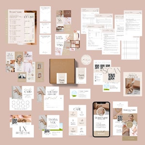 Jewelry Brand Stationary Bundle, Beige Aesthetic Jewelry kit, Editable Canva Template, Branding kit for jewelry business