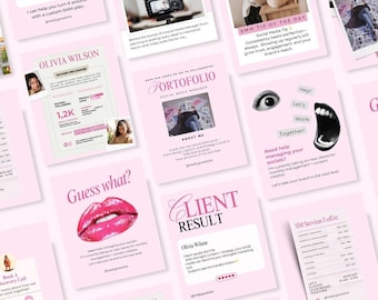 Administrador de redes sociales Publicaciones e historias de SMM Marketing de Instagram Redes sociales digitales Tema rosa de Canva