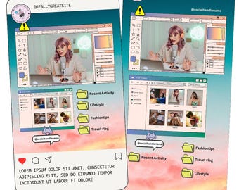 Window Screen Social Media Instagram Reels Post Editable Canva Templates
