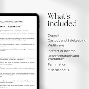 Safekeeping Agreement.pdf Deposit Agreement Form, Printable Form, Editable Contract Template ...
