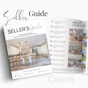 Mall för säljguide för hus, försäljningsprocess för hus, varumärkesbyggande för mäklare, mall för fastigheter, redigerbar säljguide med text, Canva-mall