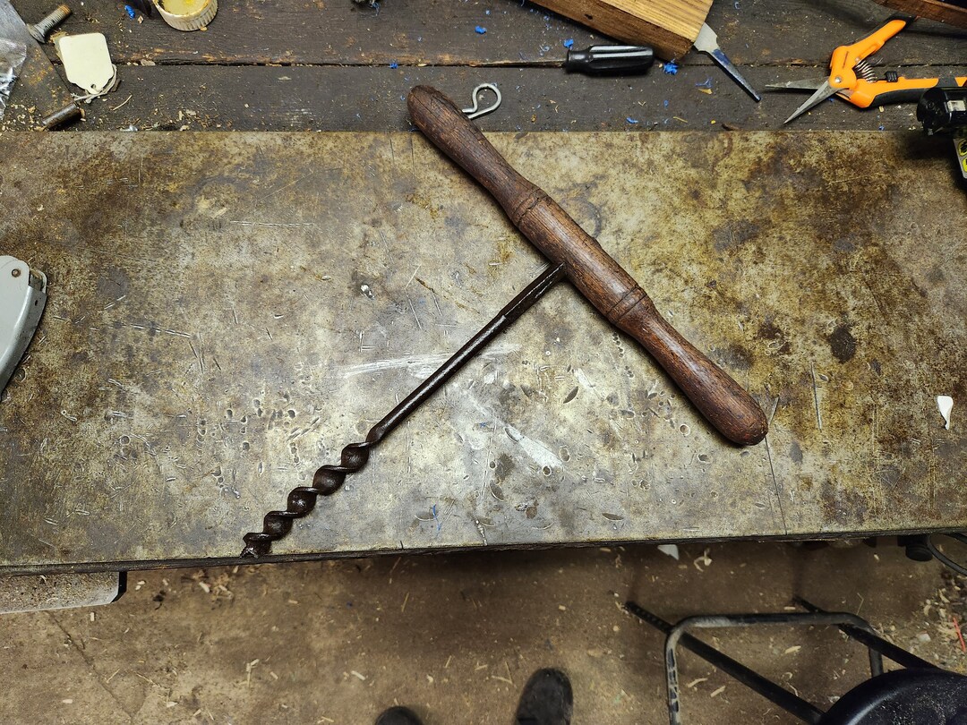 Large Antique Auger Drill Farmhouse Decor Barn Antique Etsy