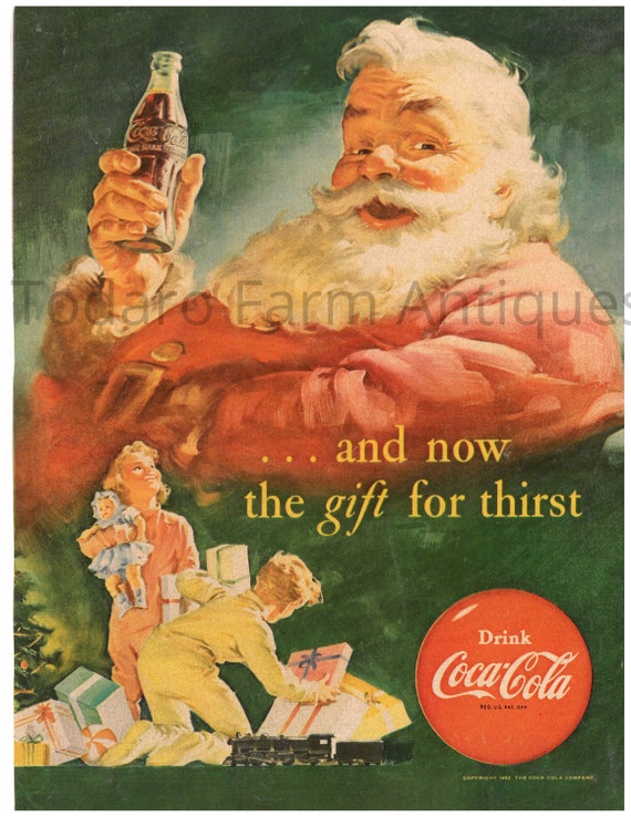 SANTA CLAUS COMPLETE SET U.S VINTAGE COCA-COLA ADVERTISING CHRISTMAS STAMPS