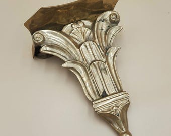 Vintage Ornate Solid Brass Wall Shelf | Antique Style Gold Display Décor