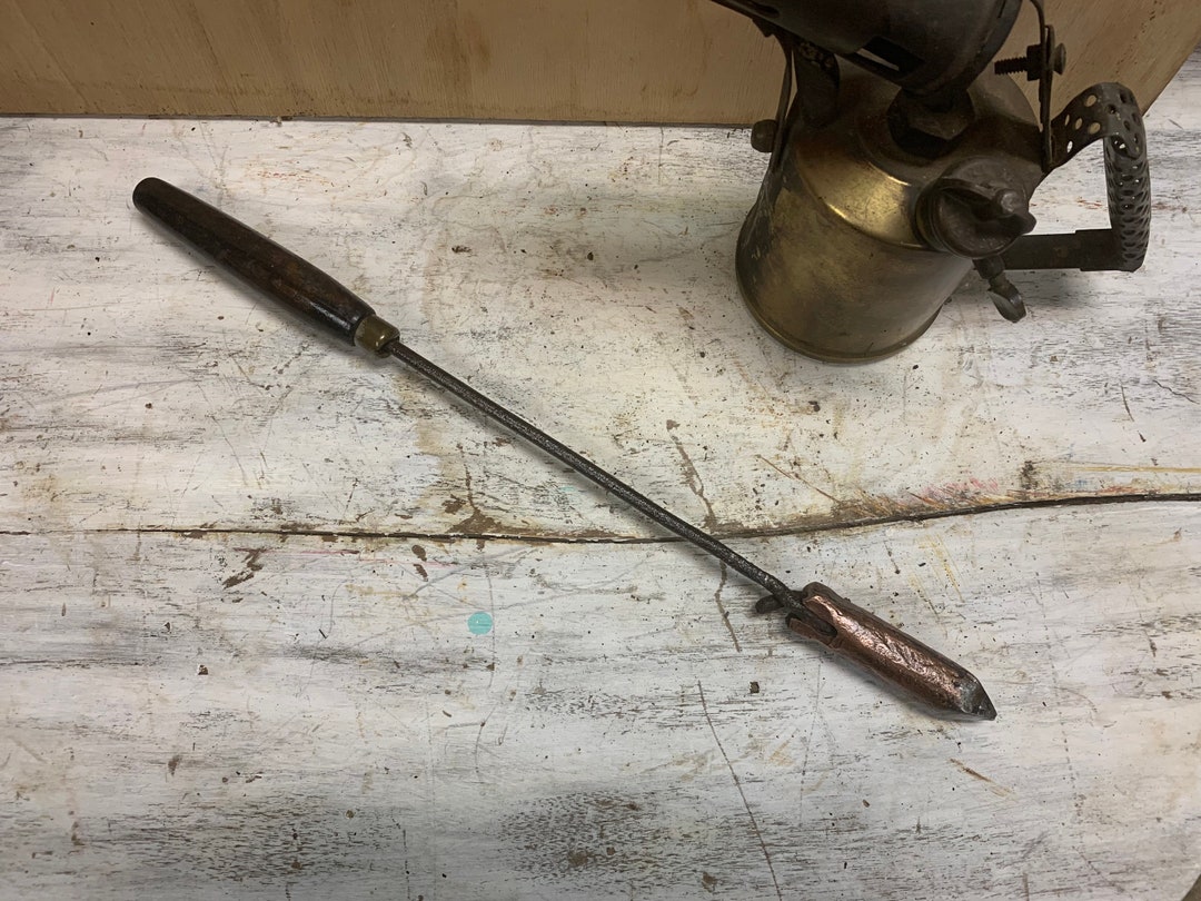 Antique Soldering Iron, Soldering Iron, Copper Head, Hand Industrial Decor, Steampunk