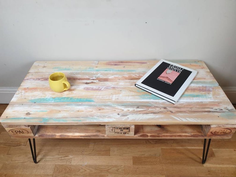 Rustic White Pallet Coffee Table Etsy