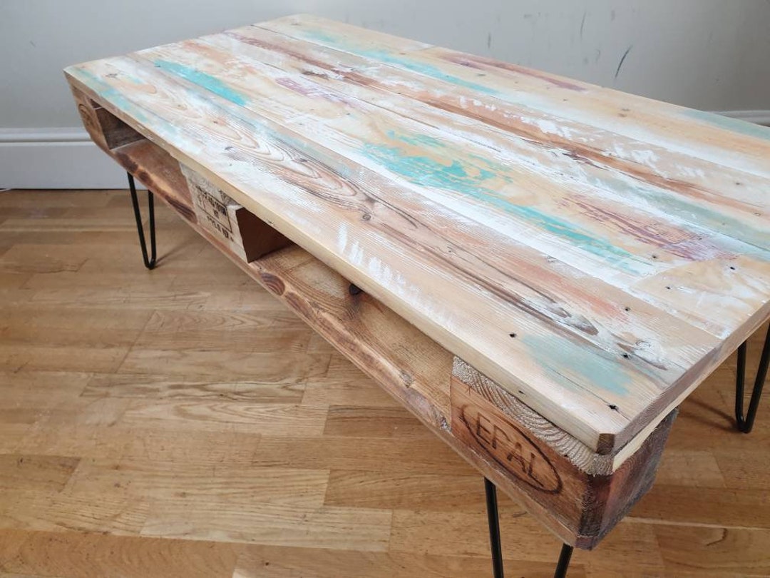 Rustic White Pallet Coffee Table Etsy