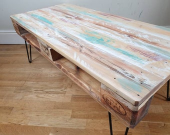 Rustic white pallet coffee table
