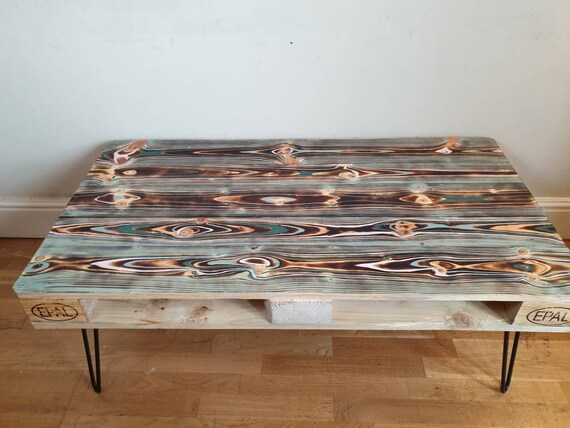 Reclaimed Retro Pallet Coffee Table 'evil Eye' in Urban Farmhouse