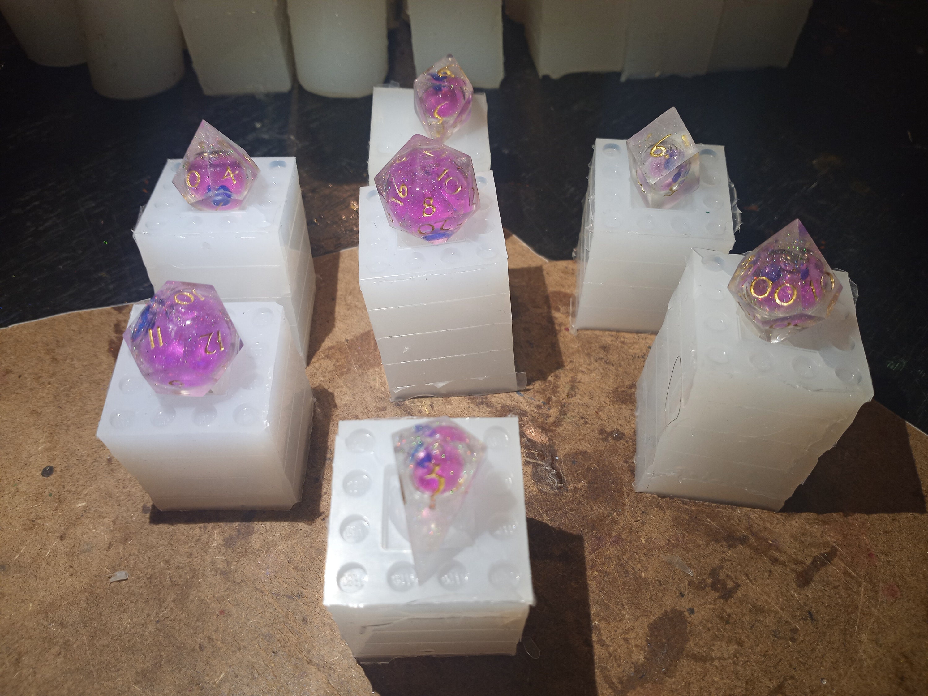 Papyrus Font Crystal Style Dice Molds