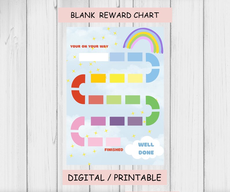 Reward Chart, Sticker Chart, Printable Behaviour Chart, Positive