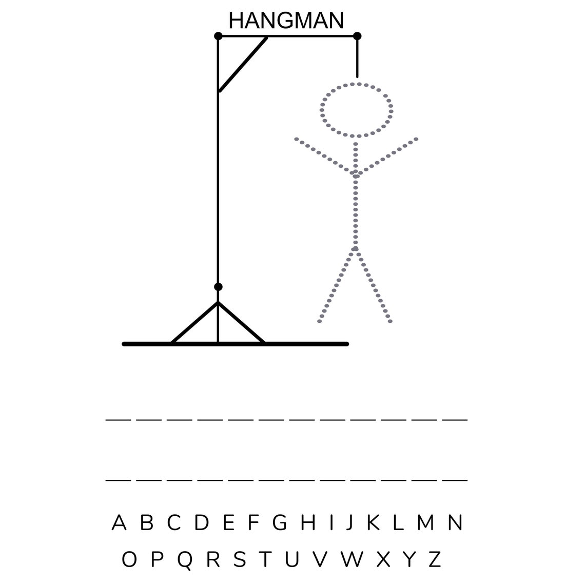 Hangman Hangman Game Printable Hangman Digital Download Etsy