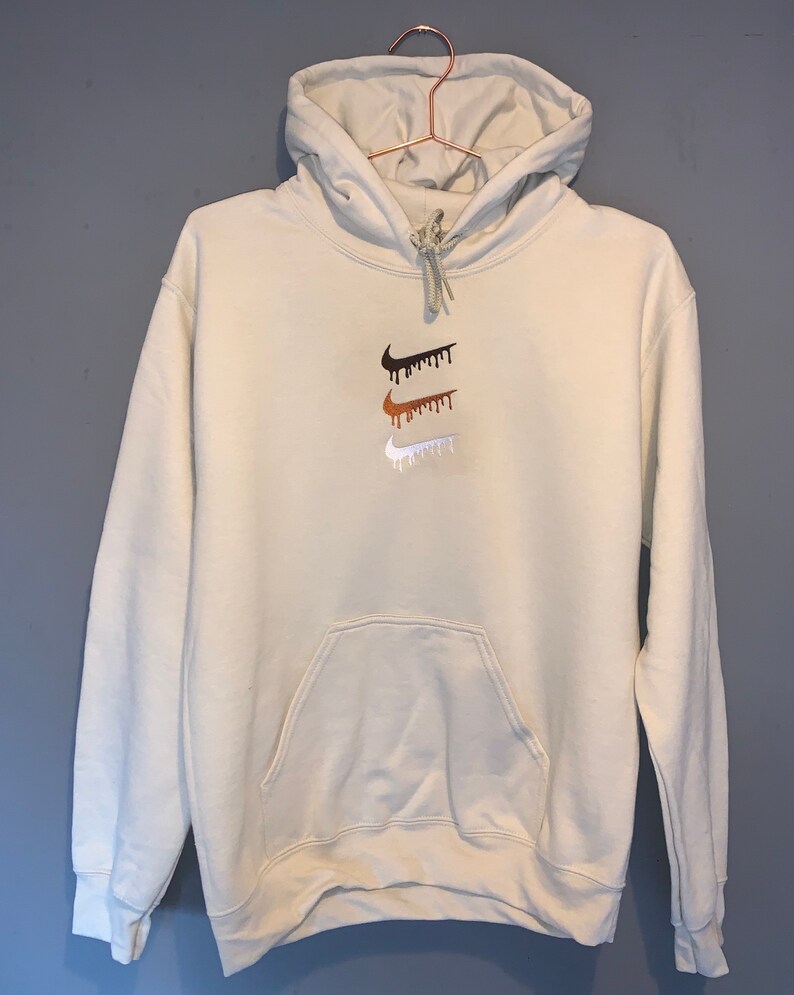 Vintage Nike Swoosh Triple Tick Inspired Hoodie Beige Tan | Etsy