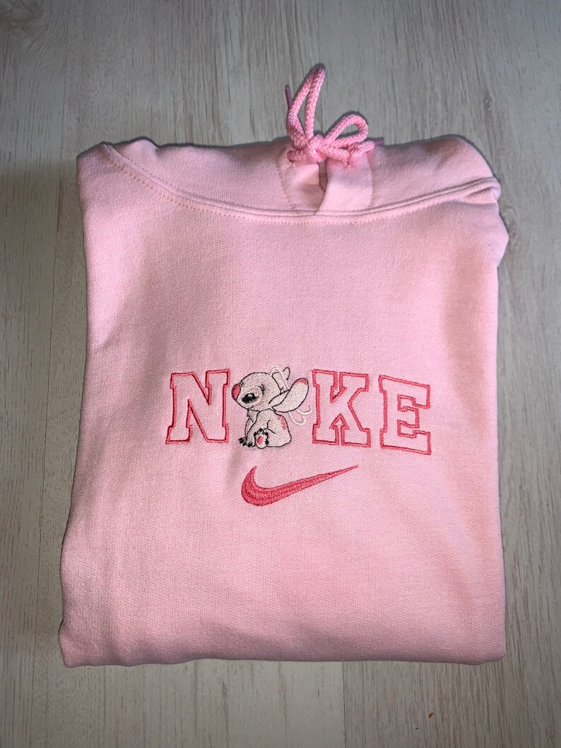 Pink Nike Inspired Angel Disney Vintage Hoodie Sweat | Etsy