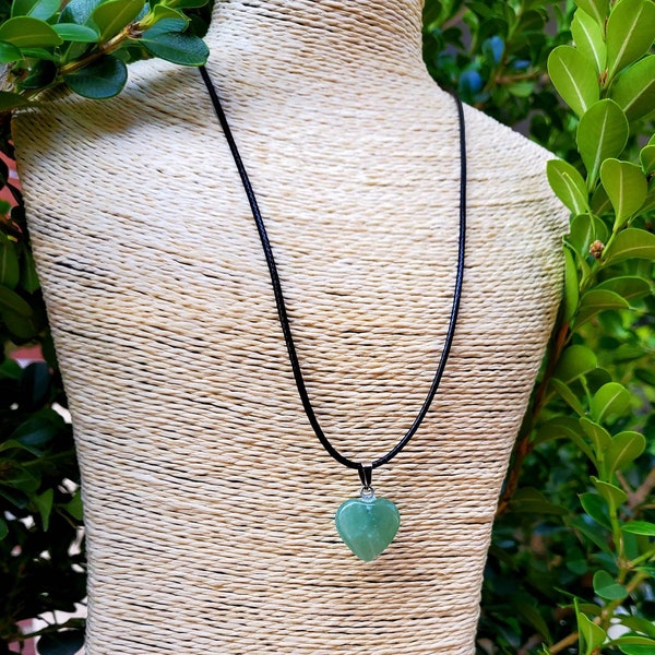 Green Aventurine Heart Pendant Necklace