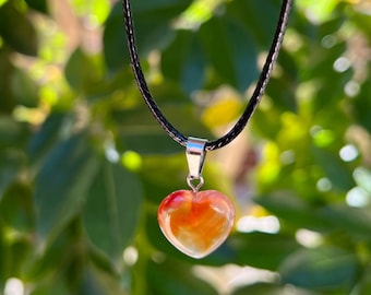 Carnelian Heart Pendant Necklace