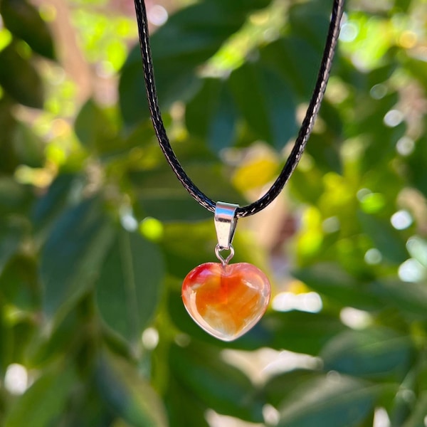 Carnelian Heart Pendant Necklace