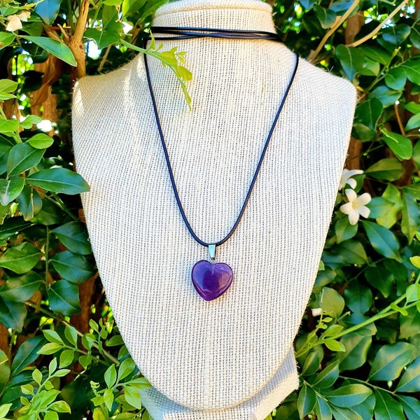 Amethyst Heart Pendant Necklace
