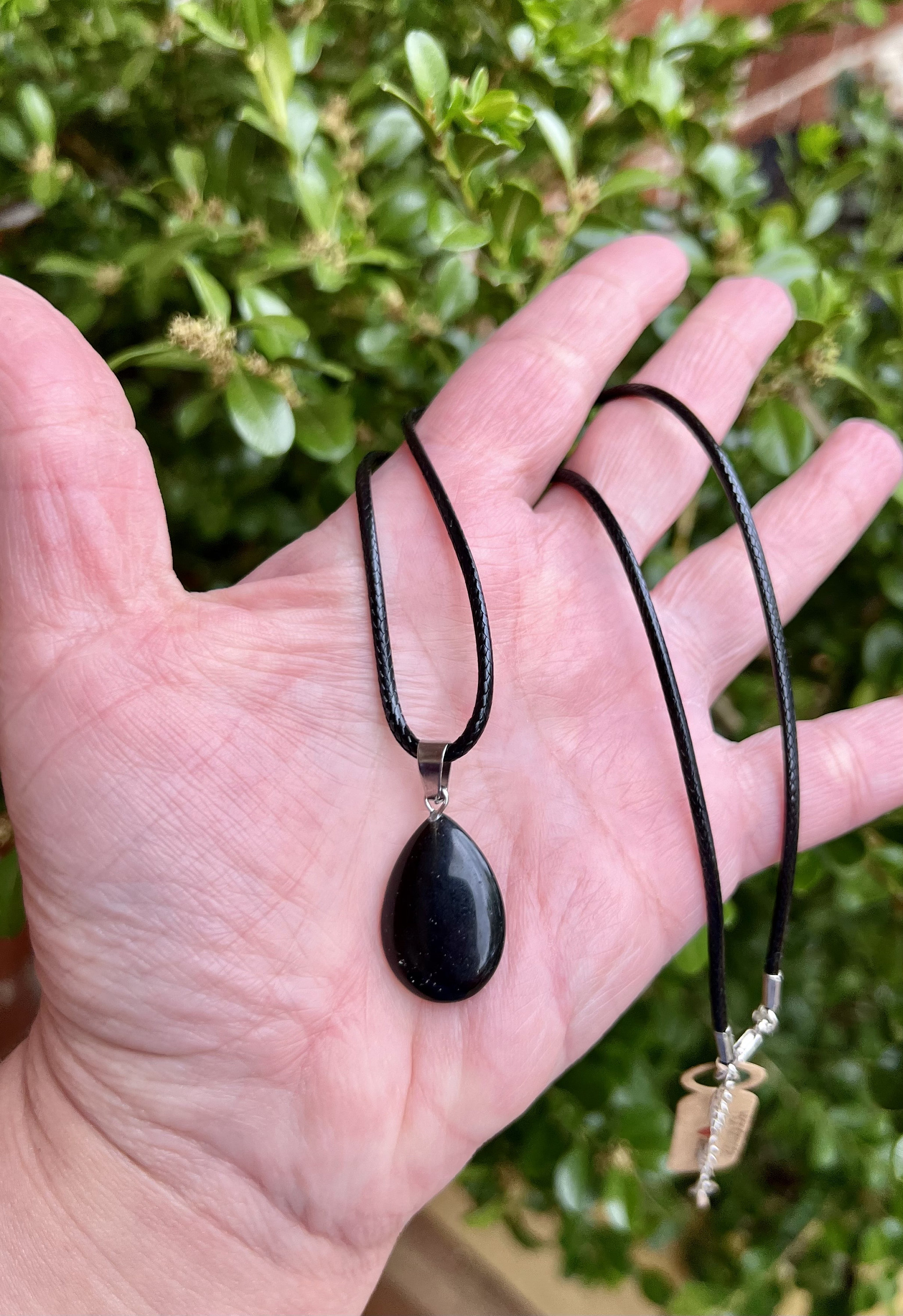 Pendentif Obsidienne Noire En Forme De Larme - Neuf Avec étiquettes