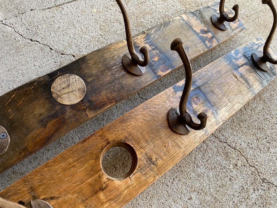 Bourbon Barrel Stave Coat Rack Etsy