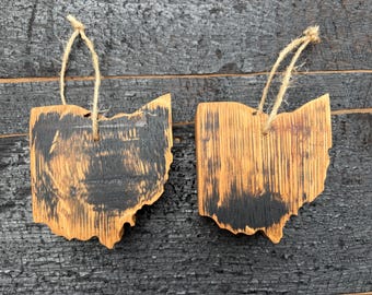 Bourbon Barrel Wood Ohio Ornament