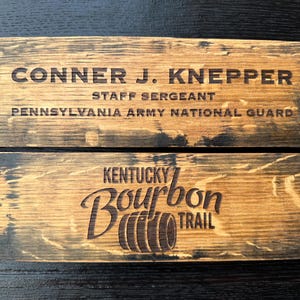 Bourbon Barrel Stave Personalized Office Desk Name Plate Laser Engraved FREE SHIPPING