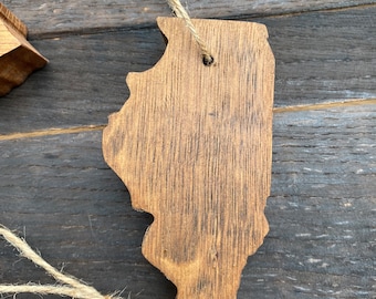 Bourbon Barrel Wood Illinois Ornament