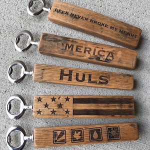 Bourbon Barrel Stave Personalized Bottle Opener