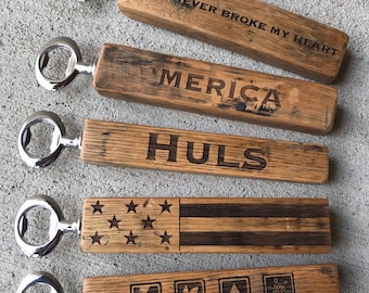 Bourbon Barrel Stave Personalized Bottle Opener