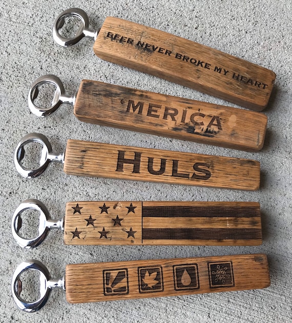 Bourbon Barrel Stave Personalized Bottle Opener Etsy