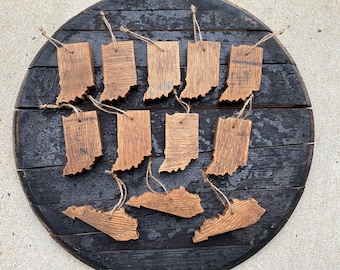 Handcrafted Bourbon Barrel Ornaments Indiana Kentucky any state