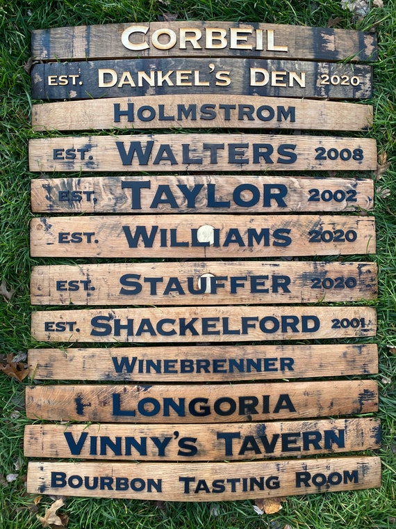 Bourbon Barrel Stave Personalized Wall Hanging | Etsy