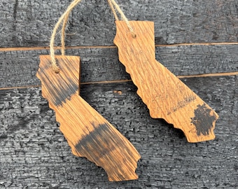 Bourbon Barrel Wood California Ornament