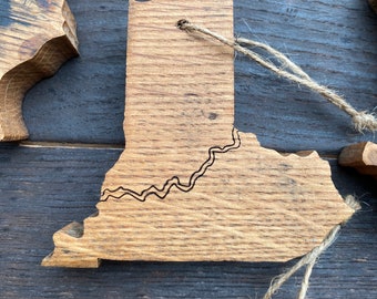 Indiana/Kentucky Handmade Bourbon Barrel Ornament