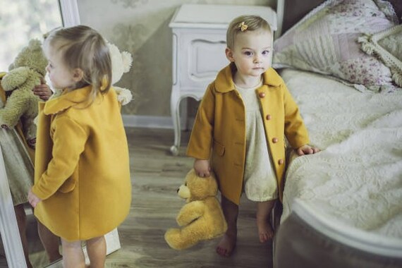 girls mustard coat