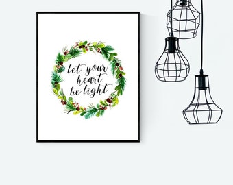 Let Your Heart Be Light: Watercolor Holiday Wreath