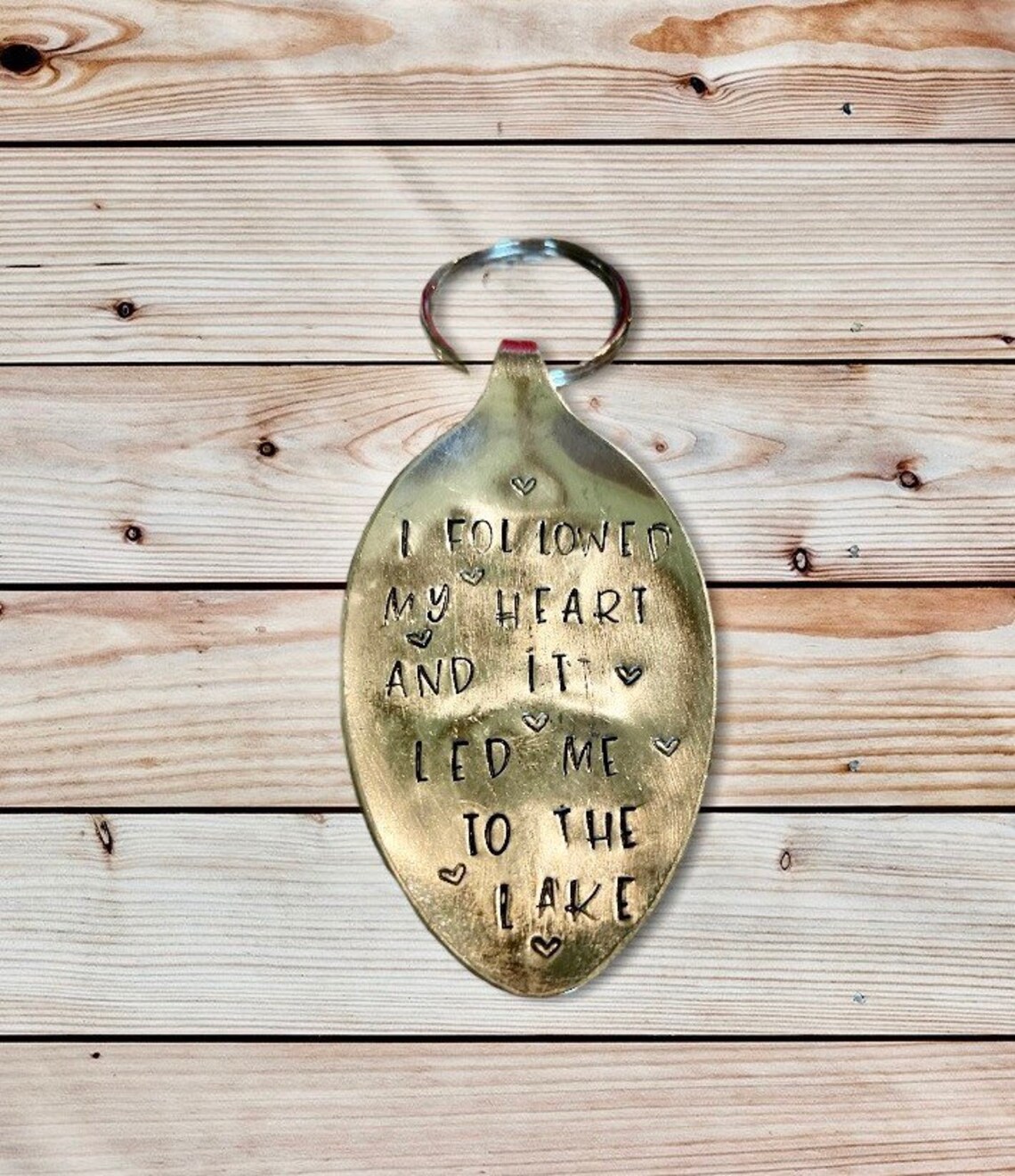 Lake Keychain, Vintage Spoon Bowl, I Followed My Heart and It Led Me to