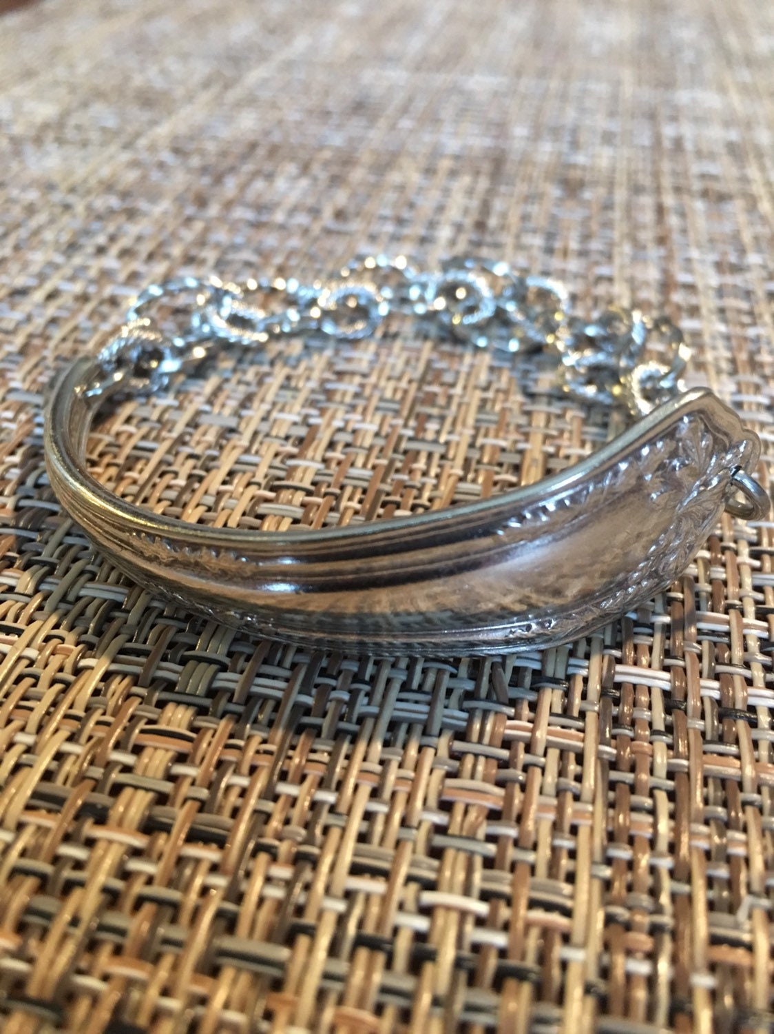 Vintage Silverware Silver Plated Half Bracelet With Chunky Etsy UK