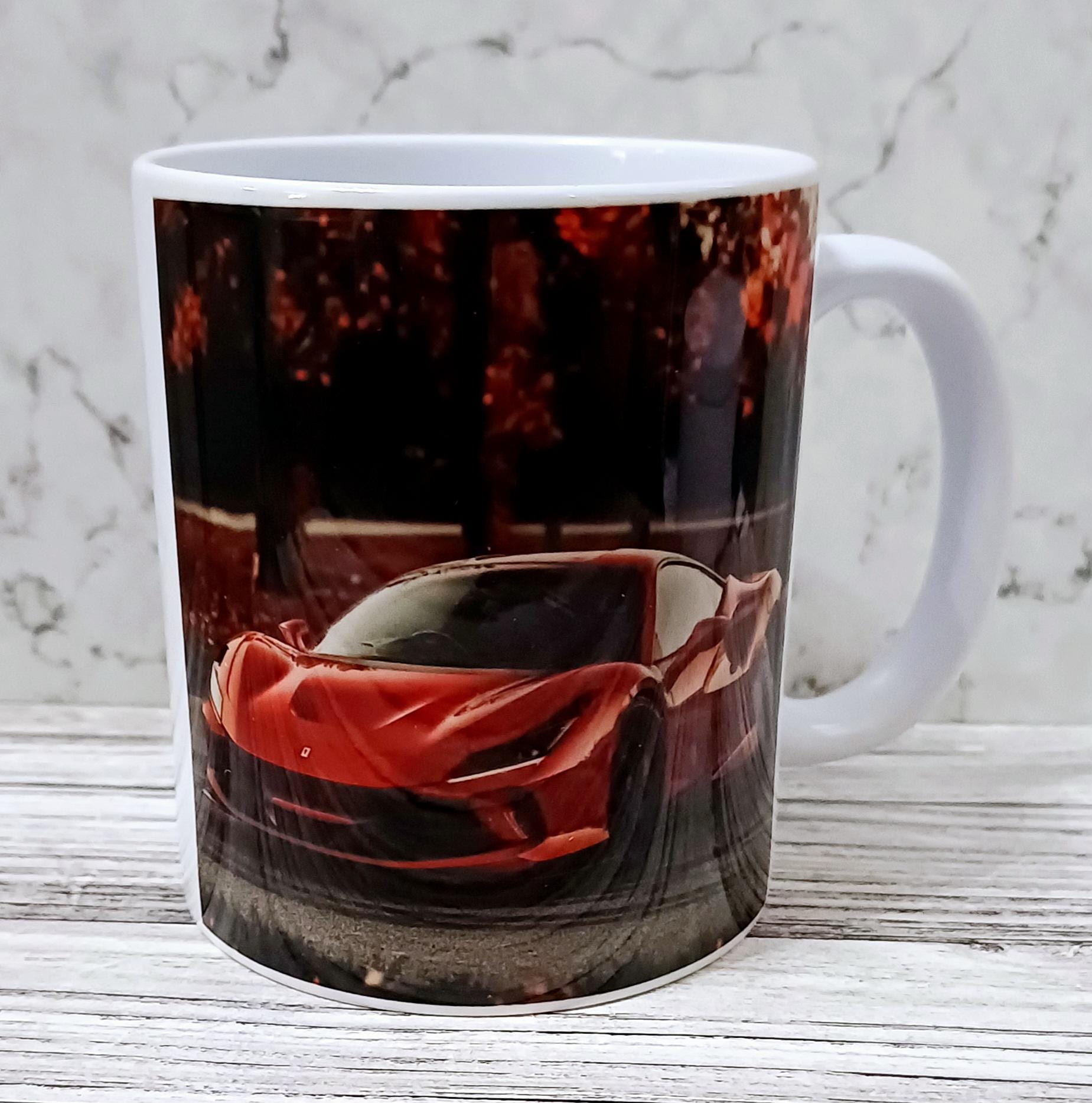 Ferrari F8 in red mug. This makes a great gift for the car enthusiast